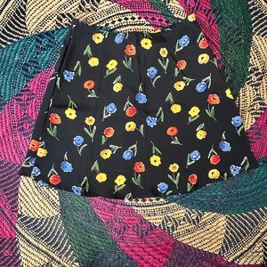 Vintage Floral Mini Skirt Size 3/4